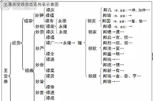 中华王氏入黔始祖元开公八子八房第三、四房世系排行